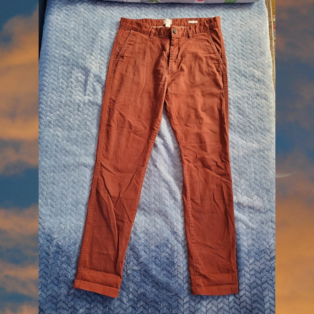 Burgundy/ orange Skinny Fit Stretch pants
